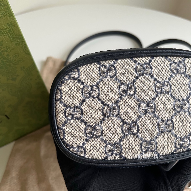 Gucci Supreme Ophidia 水桶斜背包(黑藍色)-5