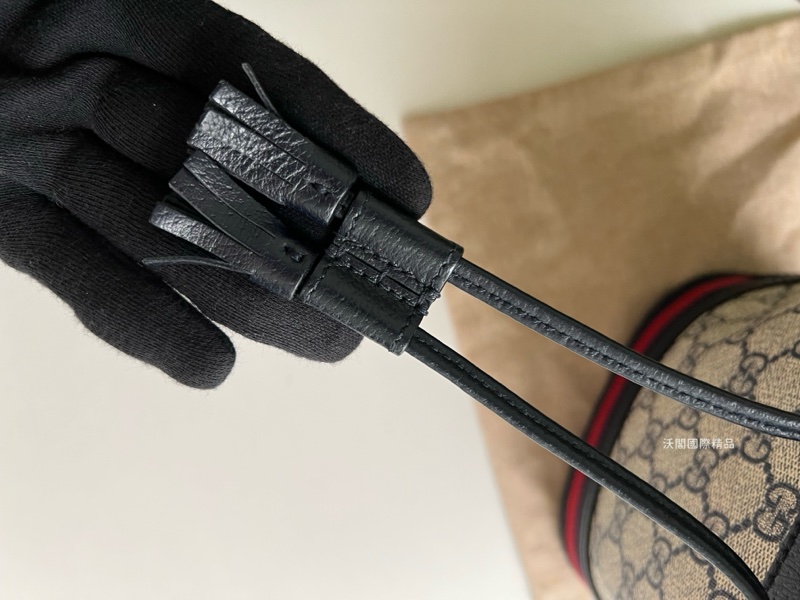 Gucci Supreme Ophidia 水桶斜背包(黑藍色)-7