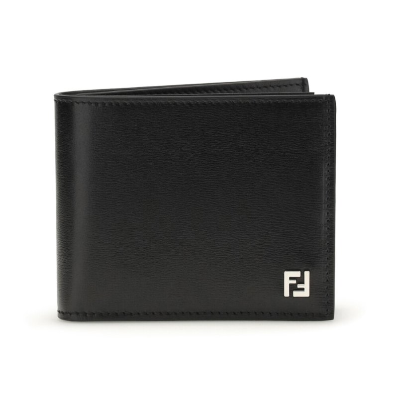 【FENDI 芬迪】FF Squared Bifold 雙折 小牛皮 卡夾 皮夾 短夾 黑色 7M0378AVV6F0GXN-0