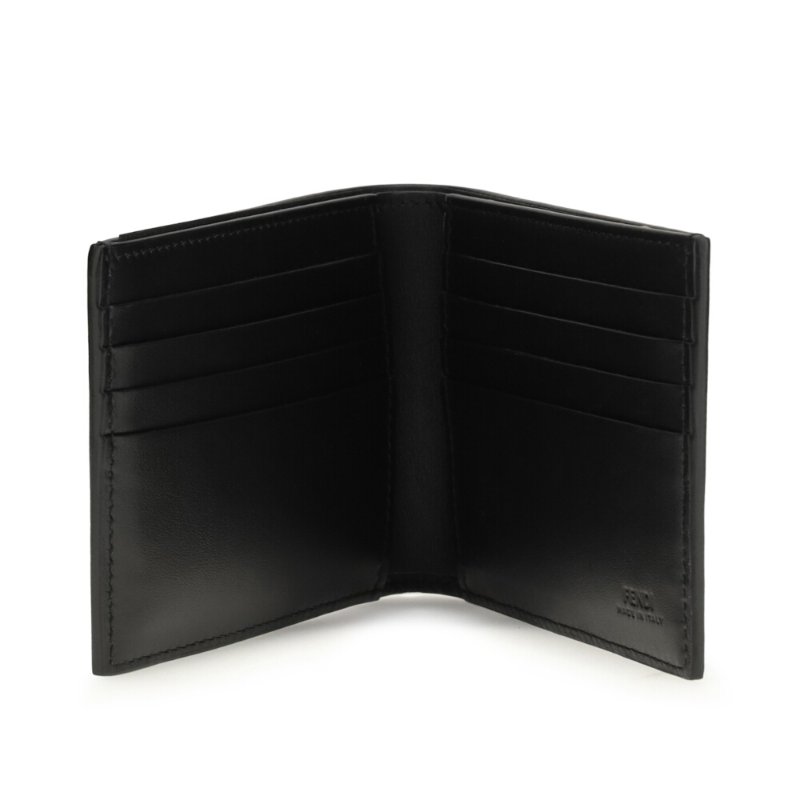 【FENDI 芬迪】FF Squared Bifold 雙折 小牛皮 卡夾 皮夾 短夾 黑色 7M0378AVV6F0GXN-4