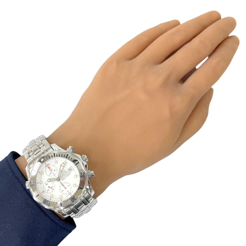 歐米茄海馬系列計時腕錶,不銹鋼材質,型號25982000,自動上鍊,拋光處理,80238XXX,男士腕錶,一年保修,二手-1