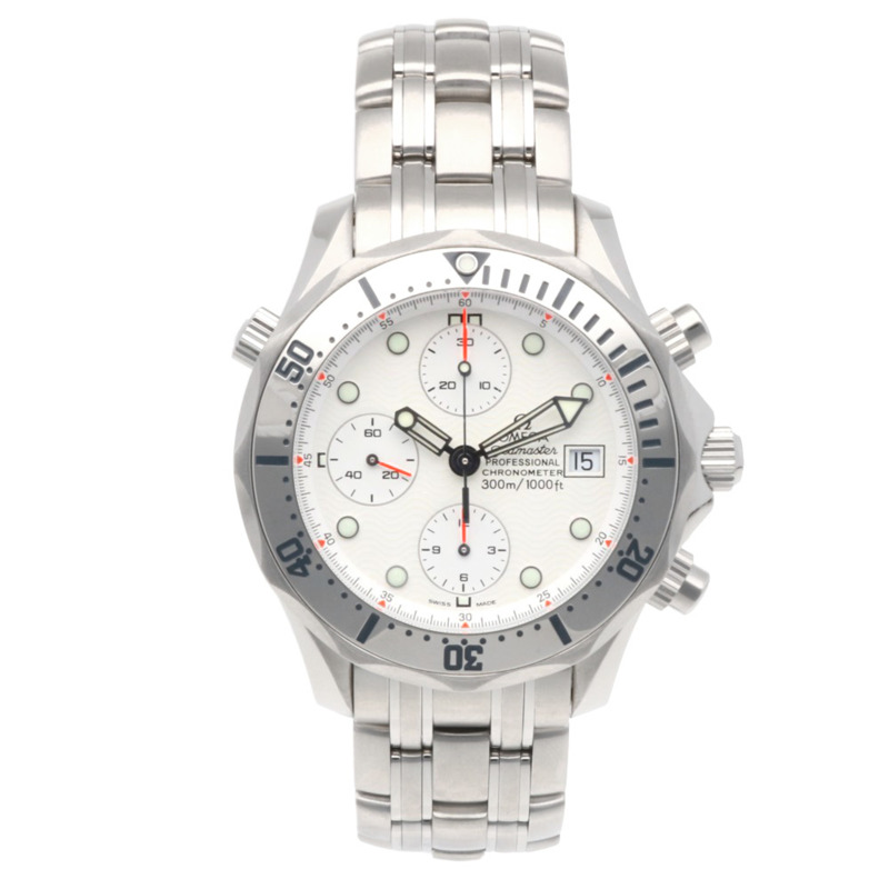 歐米茄海馬系列計時腕錶,不銹鋼材質,型號25982000,自動上鍊,拋光處理,80238XXX,男士腕錶,一年保修,二手-7