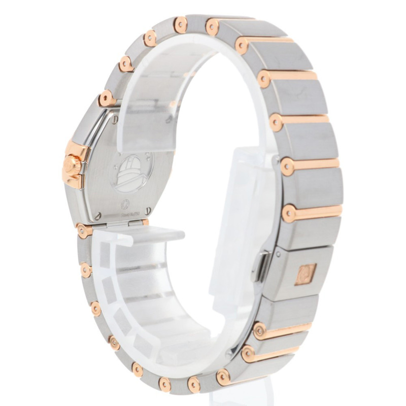 歐米茄腕錶,不鏽鋼 795-1001 石英女錶,一年保修,二手歐米茄,12 顆鑽石,珍珠母貝錶盤-4