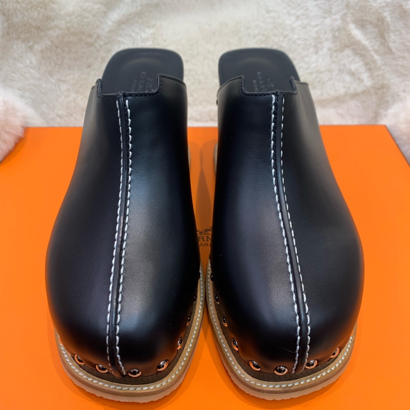 Hermes 愛馬士 木屐拖鞋增高黑色/棕色 37 (XC284)-9