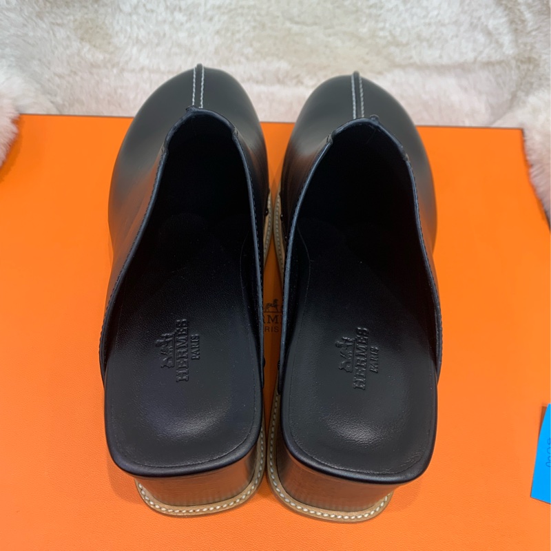 Hermes 愛馬士 木屐拖鞋增高黑色/棕色 37 (XC284)-11