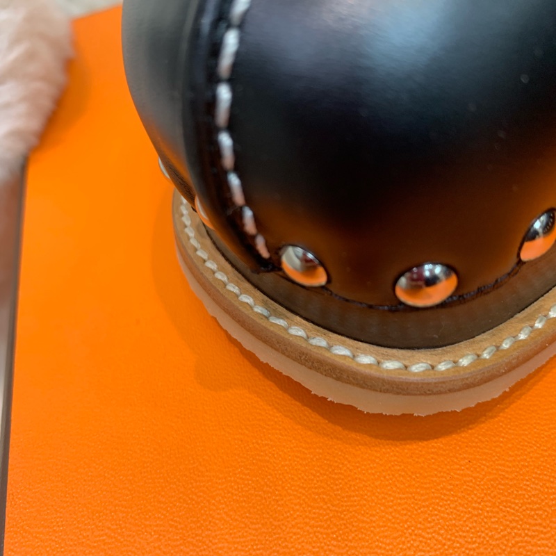 Hermes 愛馬士 木屐拖鞋增高黑色/棕色 37 (XC284)-14