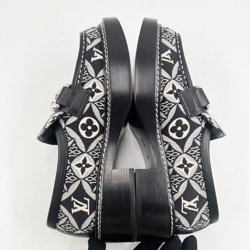 99新 Louis Vuitton/路易威登/LV/1854系列老花滿印厚底樂福鞋/36.5碼-2