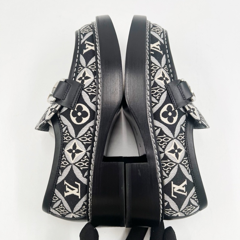 99新 Louis Vuitton/路易威登/LV/1854系列老花滿印厚底樂福鞋/36.5碼-3
