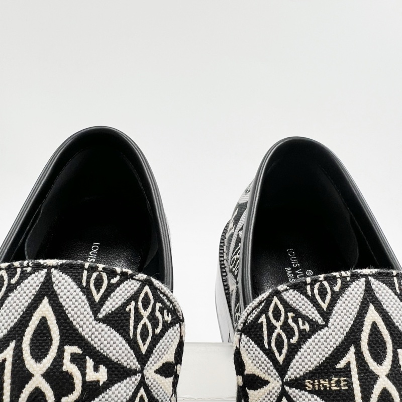 99新 Louis Vuitton/路易威登/LV/1854系列老花滿印厚底樂福鞋/36.5碼-4