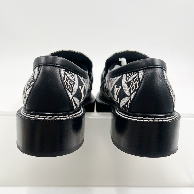 99新 Louis Vuitton/路易威登/LV/1854系列老花滿印厚底樂福鞋/36.5碼-5