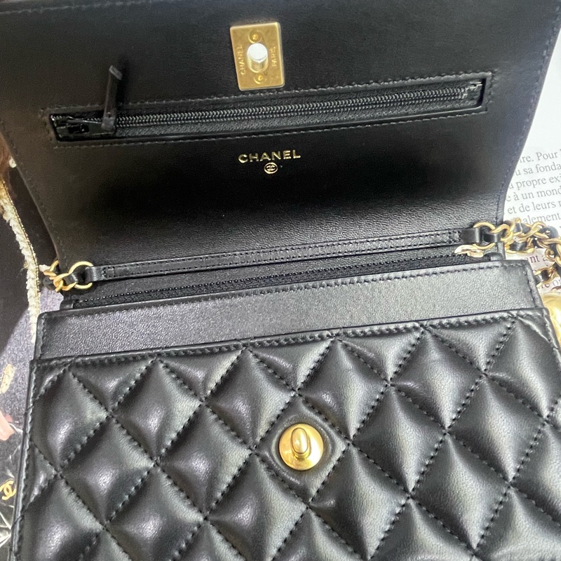 全新有票據🎫香奈兒chanel 金球 WOC 調節扣經典款-3