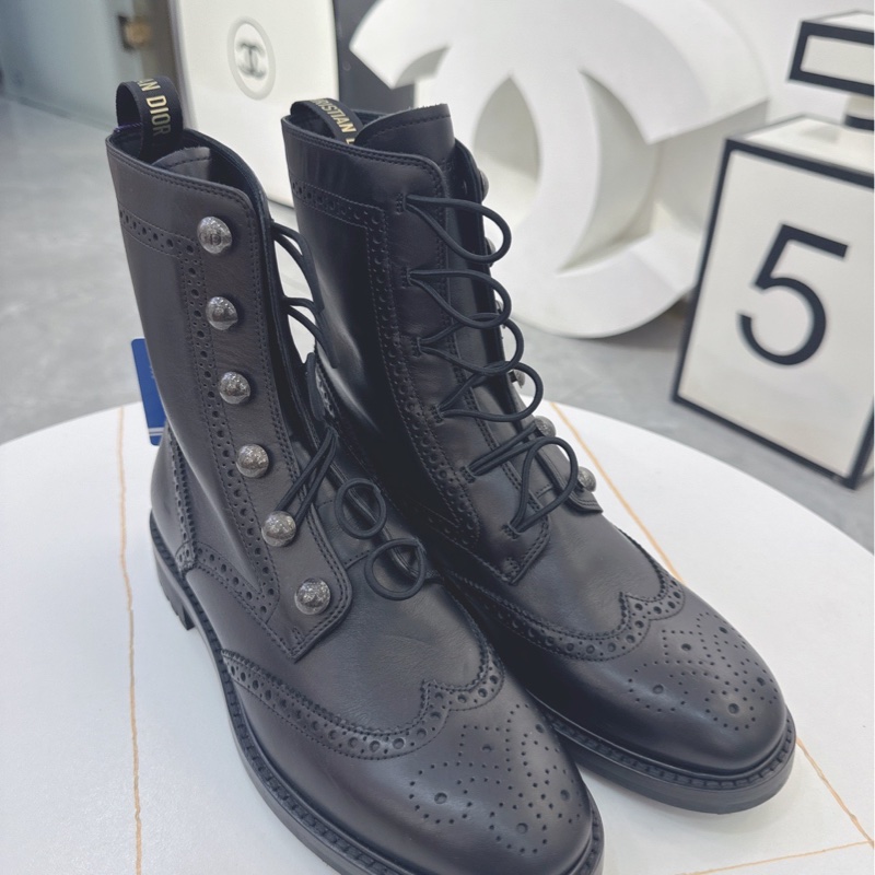 Dior迪奧 鏤空雕花鉚釘靴/馬丁靴/短靴 size 37碼 無附件-1