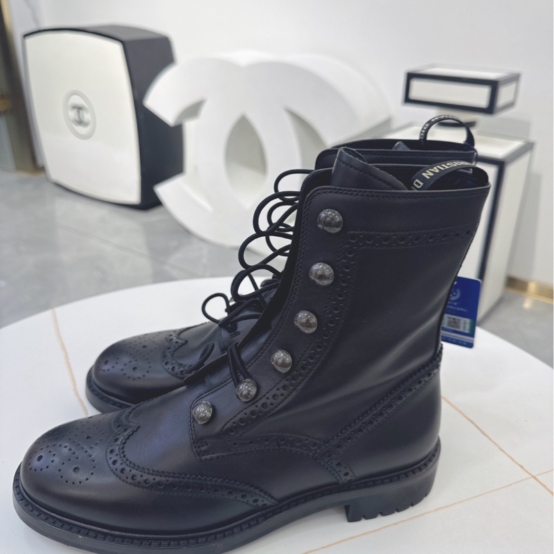Dior迪奧 鏤空雕花鉚釘靴/馬丁靴/短靴 size 37碼 無附件-2