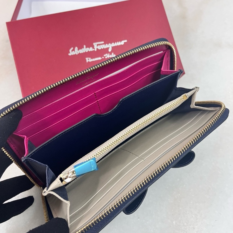 Ferragamo Rainbow black long wallet-2