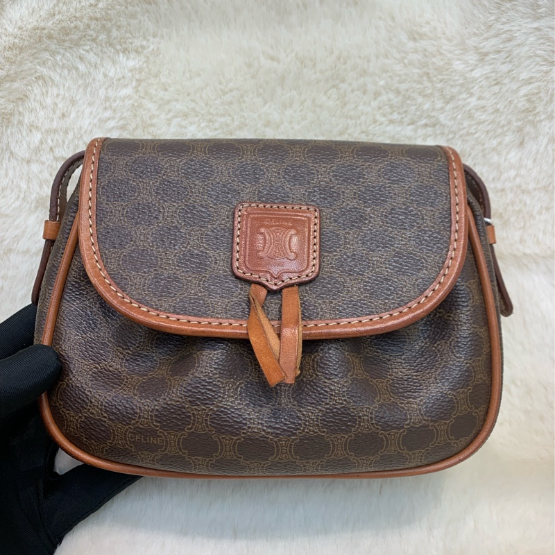 Celine 賽琳 老花 啡色 斜背包 （XB599)-9