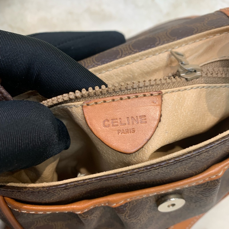 Celine 賽琳 老花 啡色 斜背包 （XB599)-43