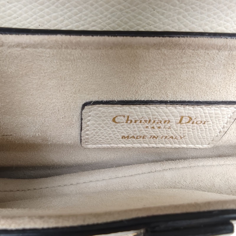 DIOR SADDLE馬鞍小號21無肩帶白色牛皮金扣2019-5