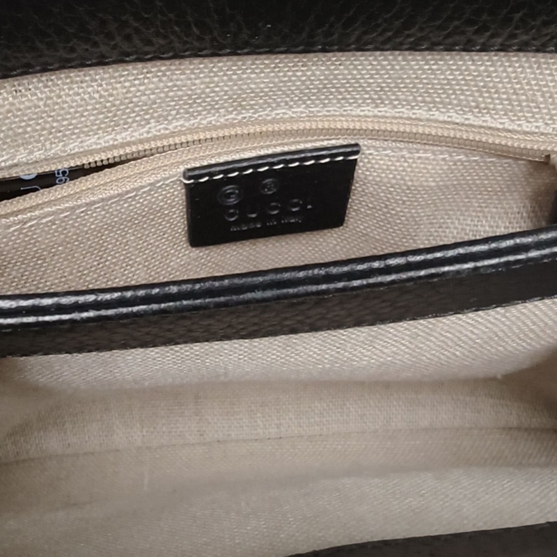 GUCCI Interlock風琴包小號20黑色牛皮金扣-5