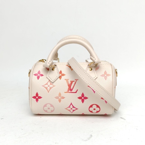 LOUIS VUITTON 漸變色牛皮晶片SpeedyNano16漸變草莓牛奶