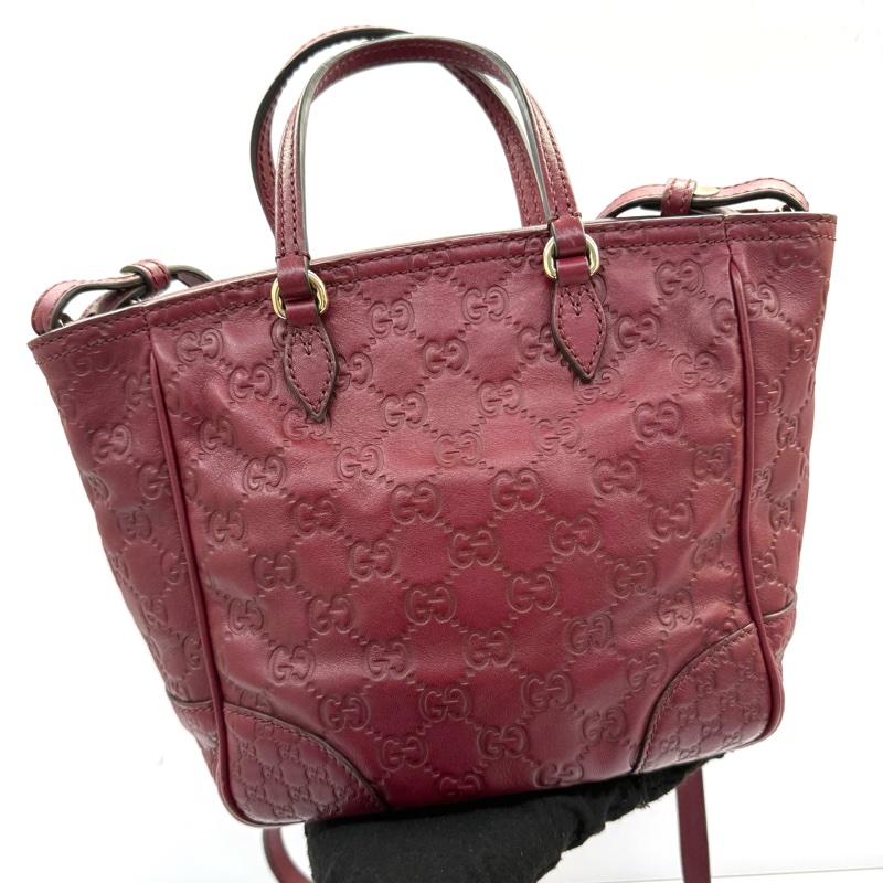 GUCCI 古馳 紅色滿版壓紋手提斜背2way包 353121-1