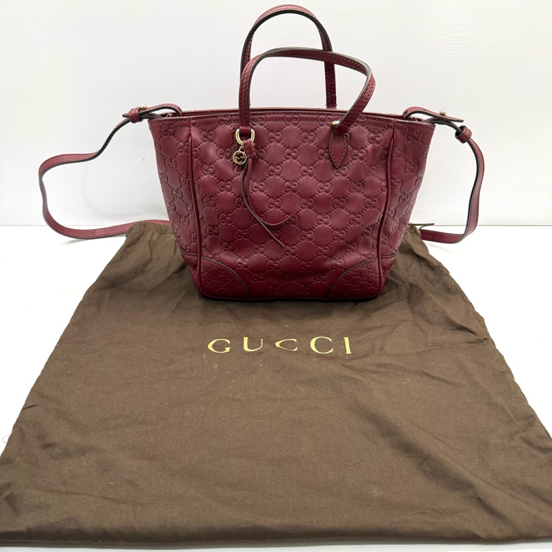 GUCCI 古馳 紅色滿版壓紋手提斜背2way包 353121-2