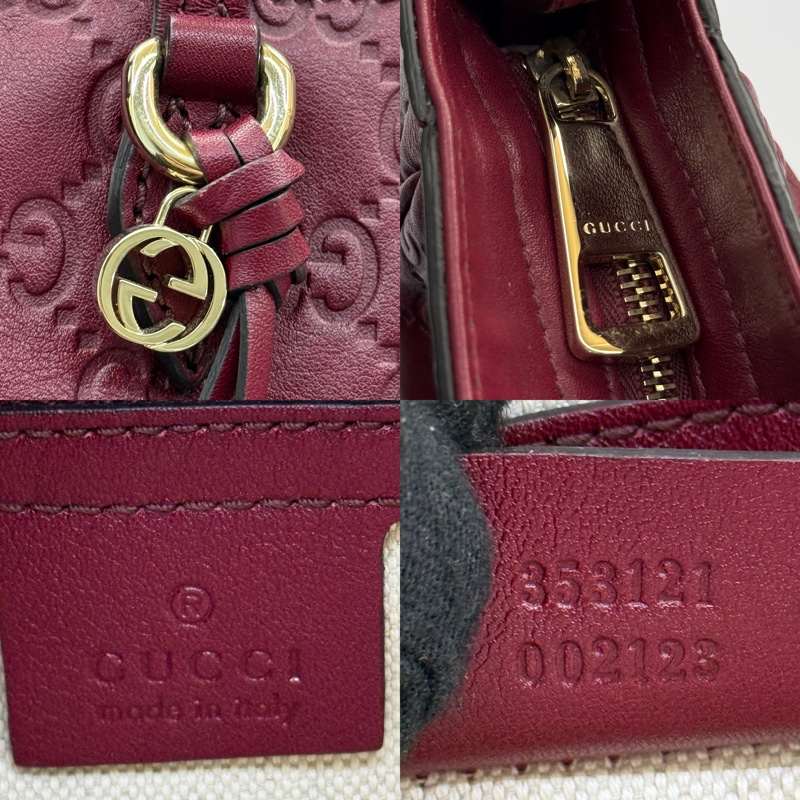 GUCCI 古馳 紅色滿版壓紋手提斜背2way包 353121-7