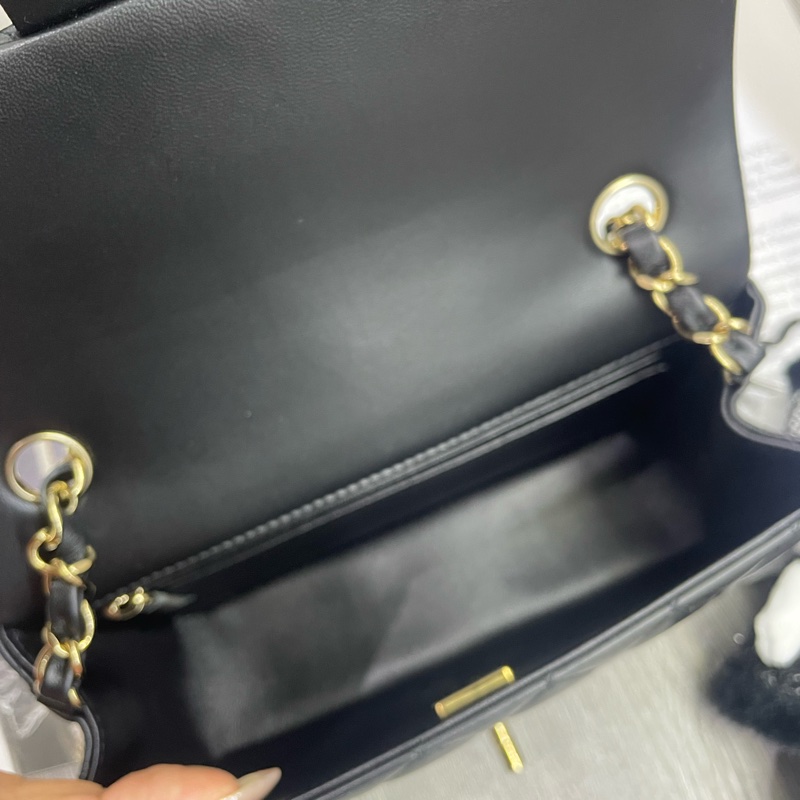 全新有票據🎫香奈兒Cf mini 經典款黑金扣-4