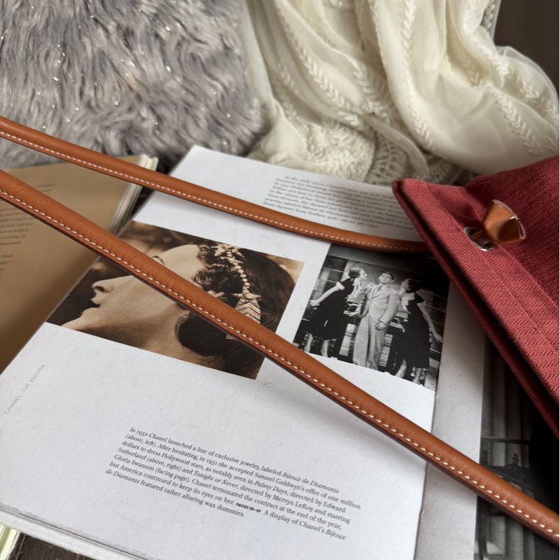 愛馬仕 斜背包 酒紅色帆布包Hermès Aline Grooming Bag-18