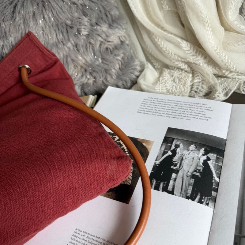 愛馬仕 斜背包 酒紅色帆布包Hermès Aline Grooming Bag-27