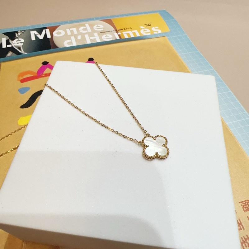 VCA 750黃K金白珍珠母貝VintageAlhambra項鍊-2