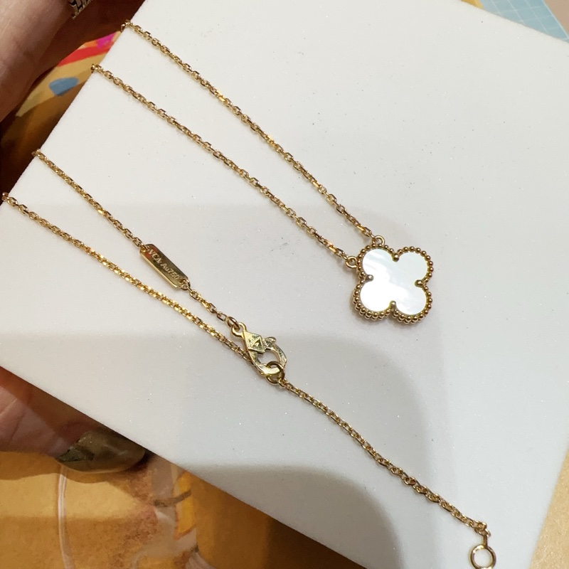 VCA 750黃K金白珍珠母貝VintageAlhambra項鍊-3