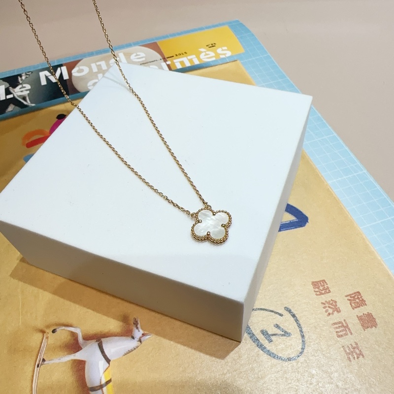 VCA 750黃K金白珍珠母貝VintageAlhambra項鍊-4