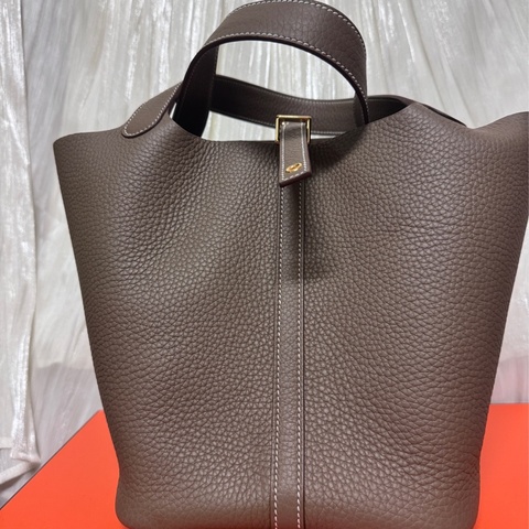 Hermes picotin22大象灰金扣