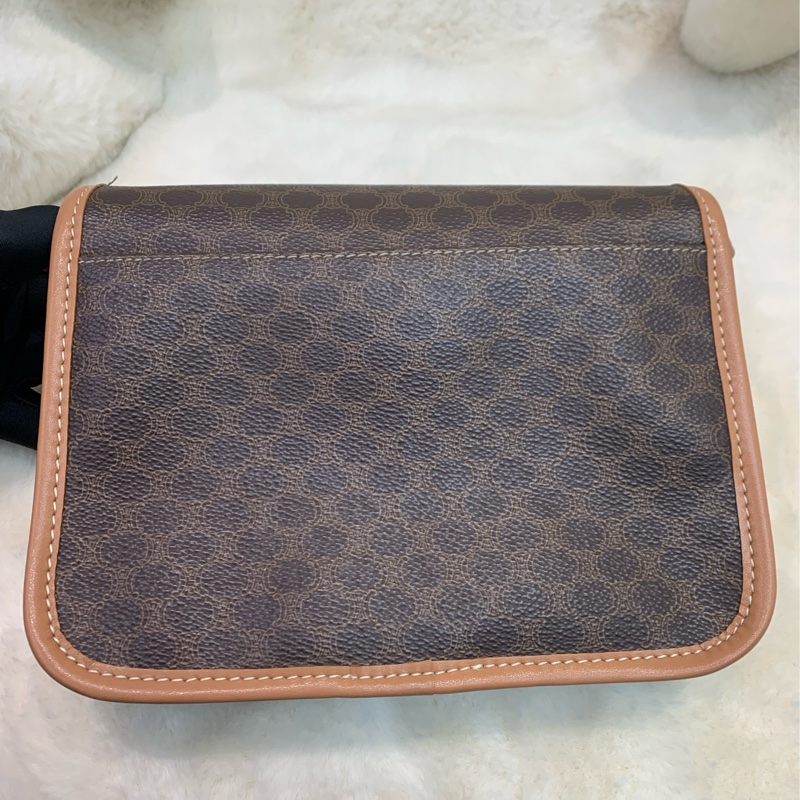 Celine 賽琳 地球黃金扣 啡色 老花斜背包 (XA374)已換皮-11