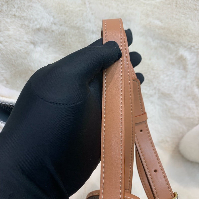 Celine 賽琳 地球黃金扣 啡色 老花斜背包 (XA374)已換皮-25