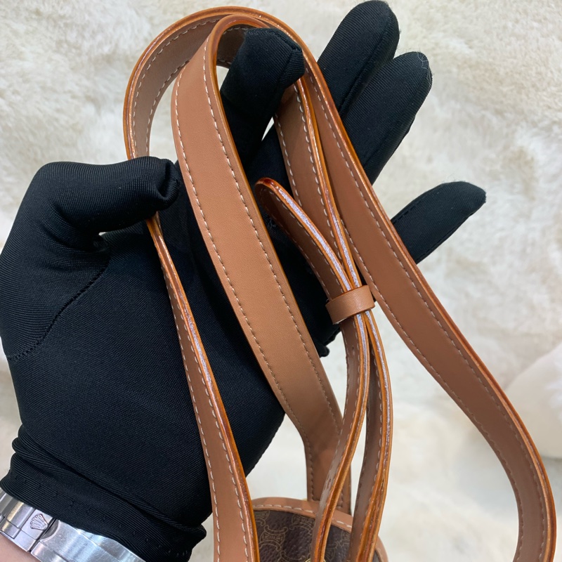 Celine 賽琳 地球黃金扣 啡色 老花斜背包 (XA374)已換皮-32