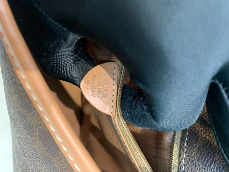 Celine 賽琳 地球黃金扣 啡色 老花斜背包 (XA374)已換皮-48