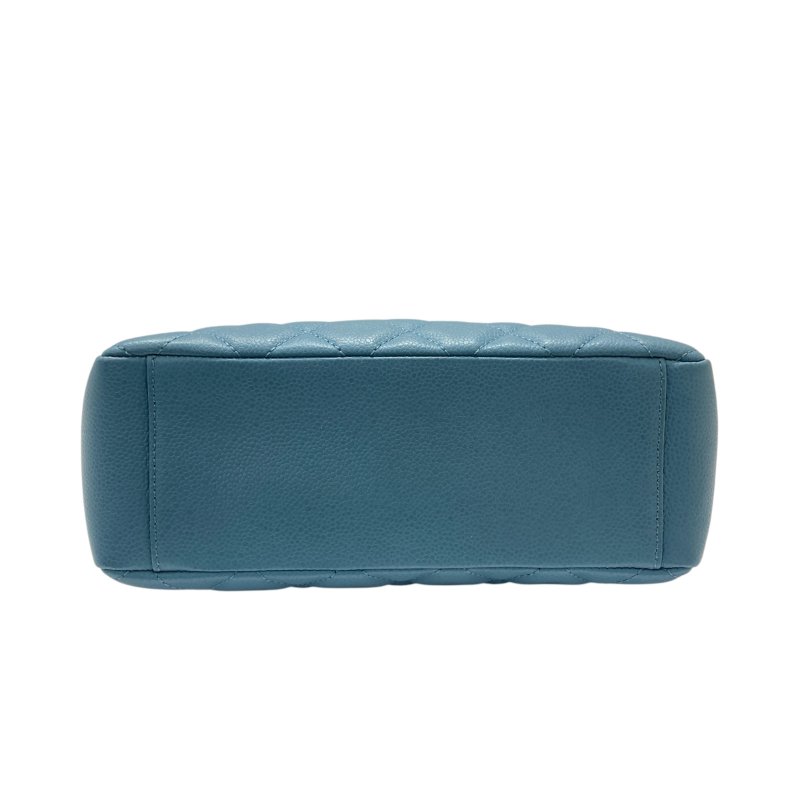 CHANEL 香奈兒 PST 肩背托特包 荔枝牛皮 藍色 銀釦-5