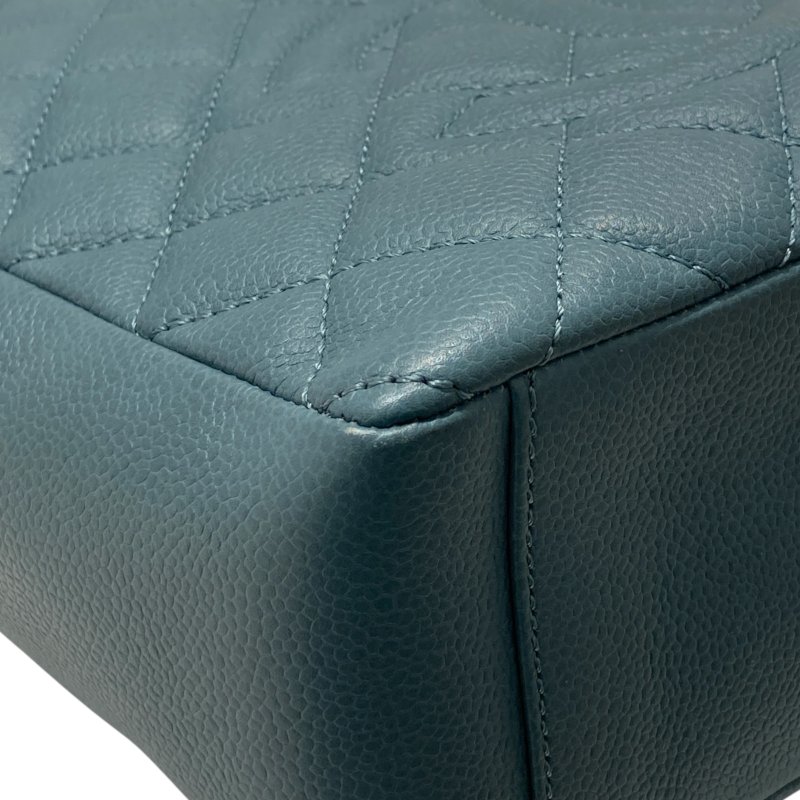 CHANEL 香奈兒 PST 肩背托特包 荔枝牛皮 藍色 銀釦-7