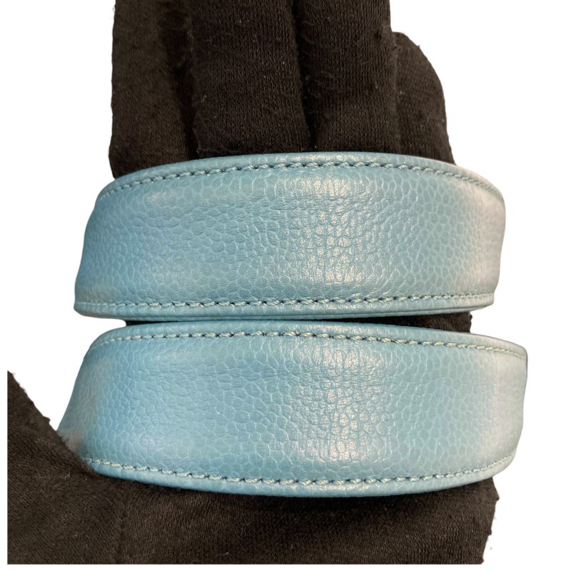 CHANEL 香奈兒 PST 肩背托特包 荔枝牛皮 藍色 銀釦-12