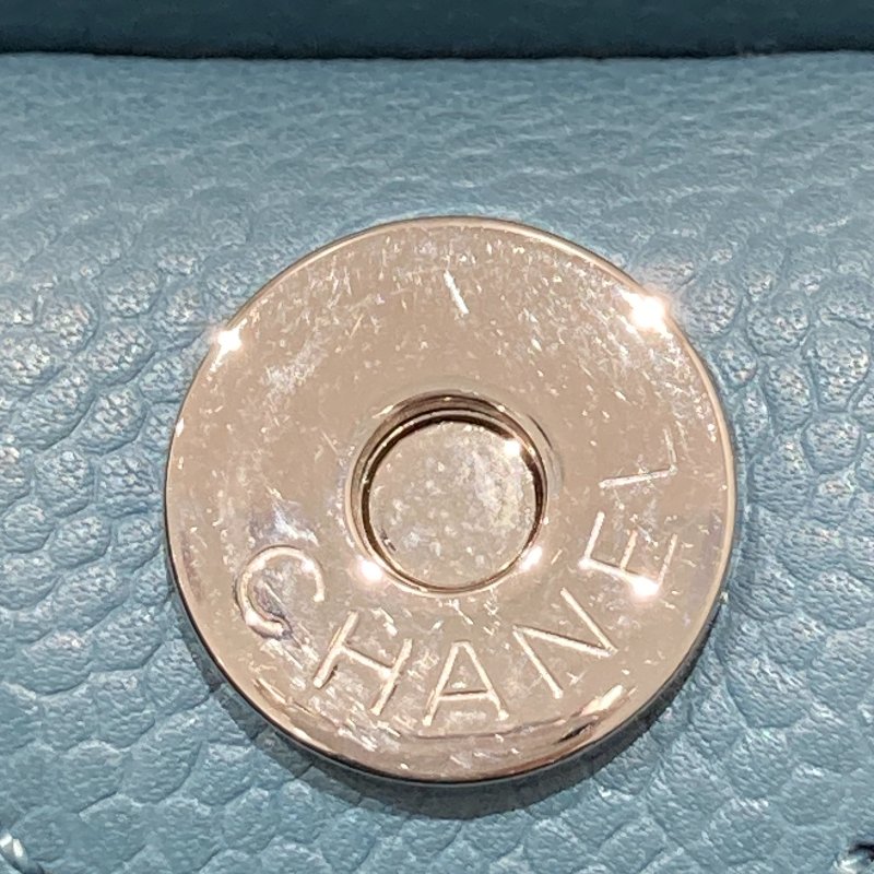 CHANEL 香奈兒 PST 肩背托特包 荔枝牛皮 藍色 銀釦-13