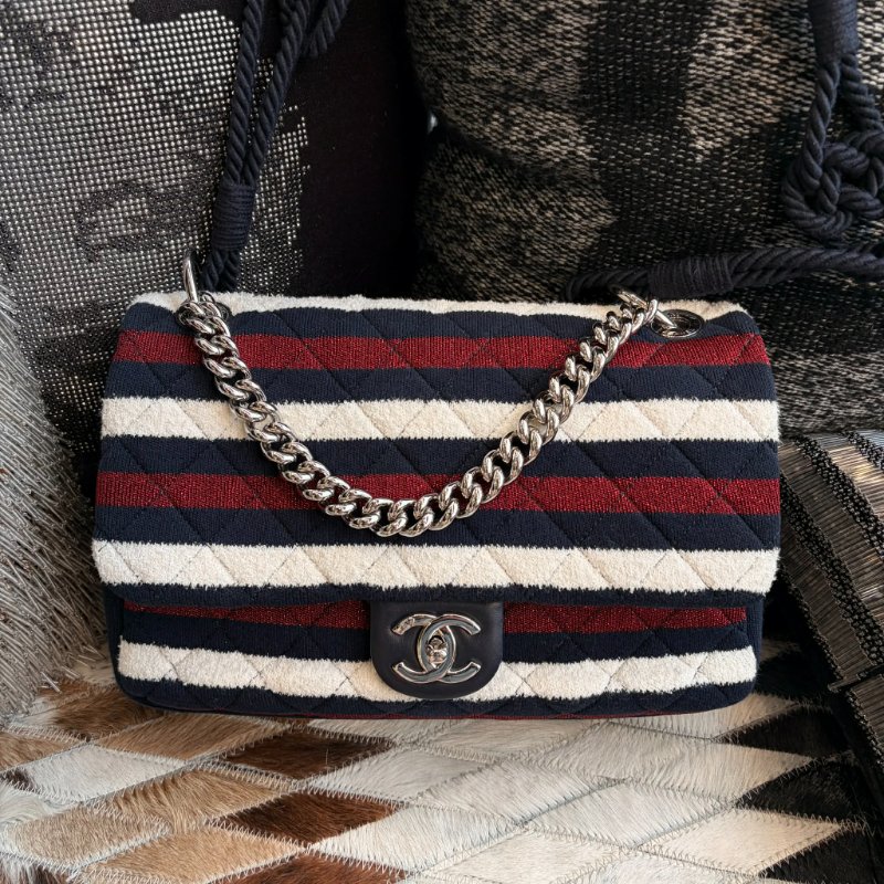 CHANEL 拼布拼色 棉繩COCO包-0