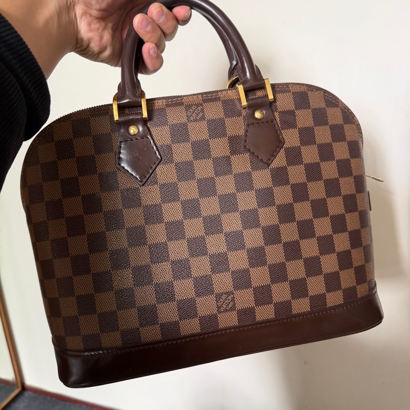 Lv經典棋盤格帆布手提包(N53151)-1