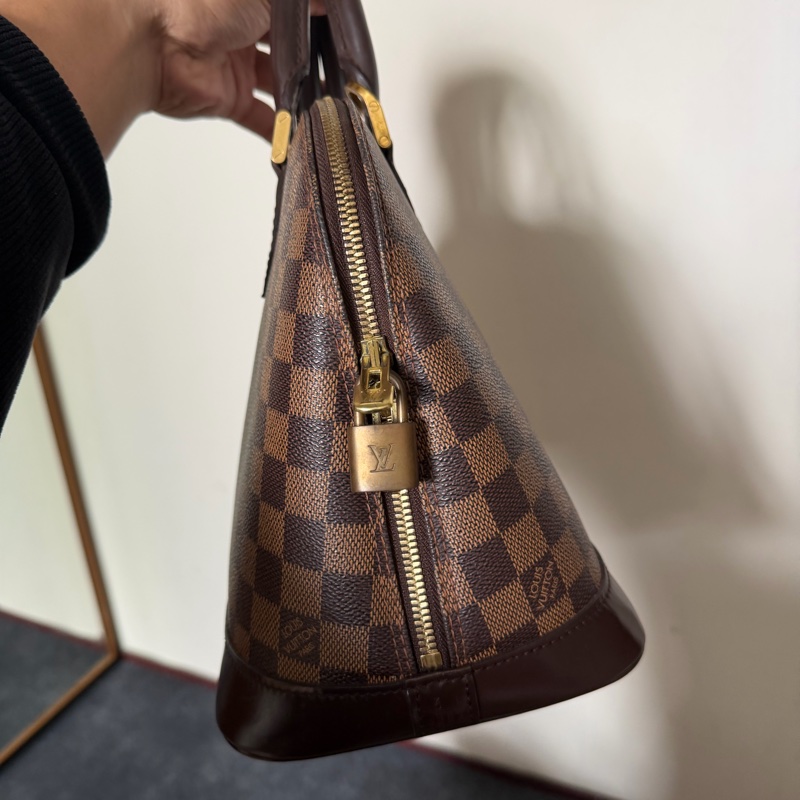 Lv經典棋盤格帆布手提包(N53151)-3