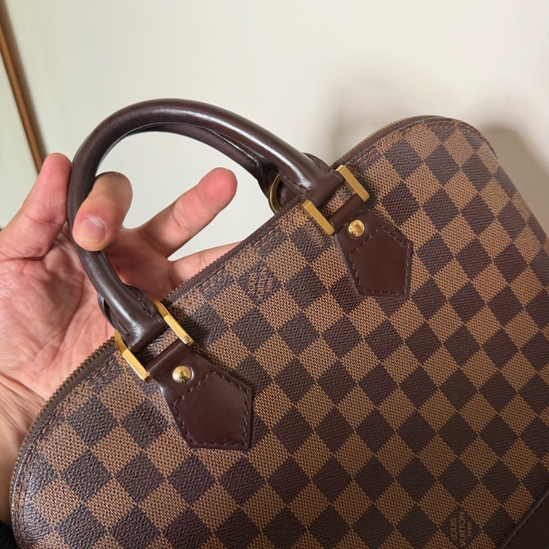 Lv經典棋盤格帆布手提包(N53151)-5