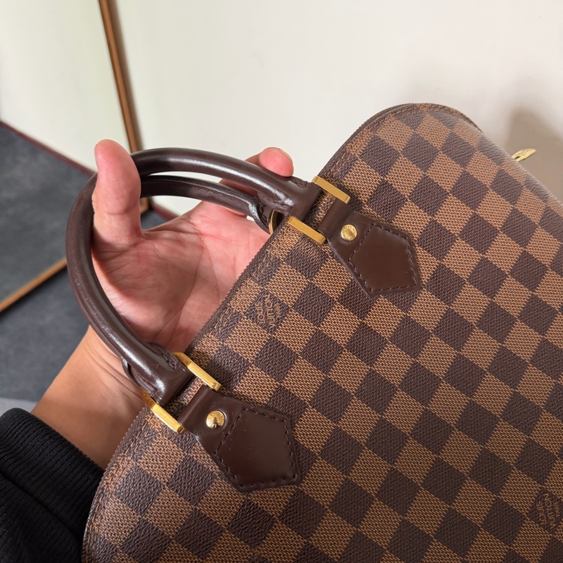 Lv經典棋盤格帆布手提包(N53151)-6
