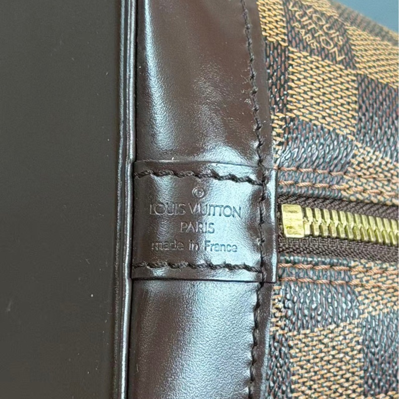 Lv經典棋盤格帆布手提包(N53151)-12