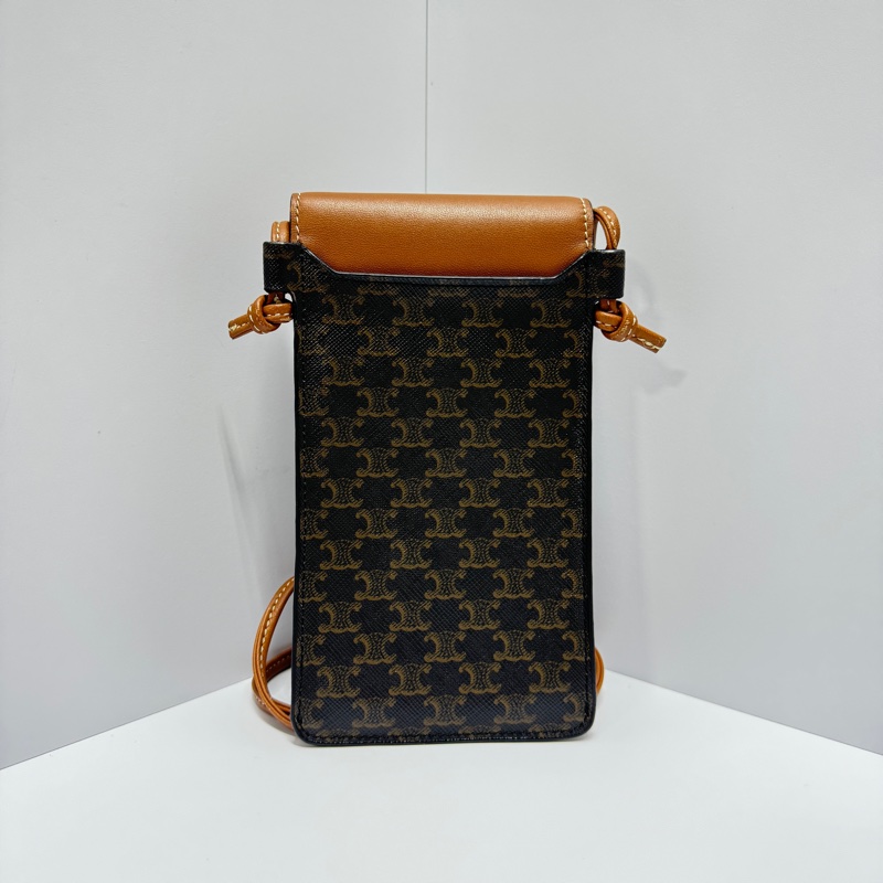 【近全新🎁】 Celine 經典凱旋門老花 手機包/斜背包 (專櫃45,000)-5