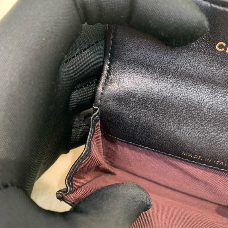 Chanel 香奈兒 黑色 經典CF 金扣 羊皮卡包-19