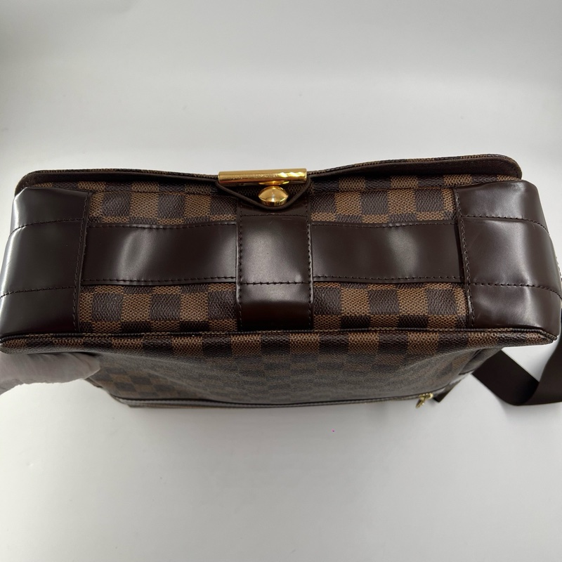 Louis Vuitton/路易威登/LV/男款棕色棋盤格翻蓋斜挎公文包/-3